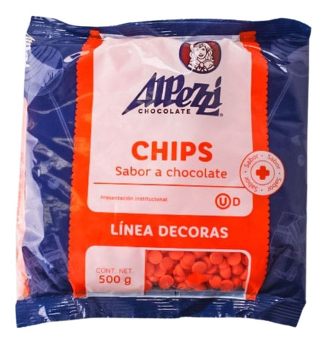 Chips De Chocolate Color Anaranjado Alpezzi 500 Grs