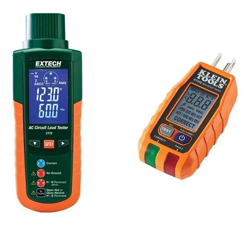 Extech Ct70 Ac Circuit Load Tester Klein Tools Rt250 Lcd