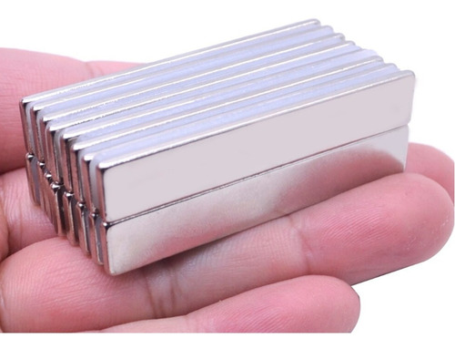 Imagem 2 de 10 de Imã De Neodímio / Super Forte / 40mm X 9mm X 2mm * 4 Peças