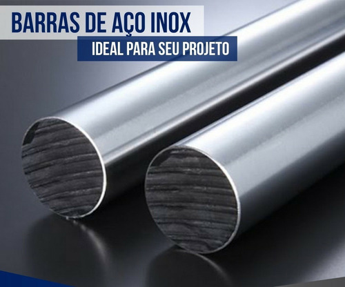 Imagem 3 de 5 de Barra De Aço Inox 304 Redondo 8,0 X500mm - Kit 2pç
