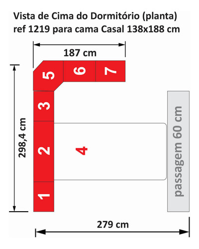 Guarda-roupa De Canto Com Cantoneira E Sem Cama 1219s Carval