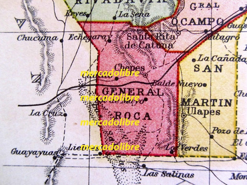 Mapa La Rioja 1920 Ferrocarril Pueblo Senda Plano (Usado)