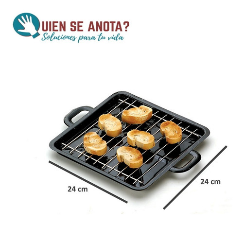 Imagen 2 de 7 de Tostador Multiple Enlozado Asas Jovifel 24 X 24 Cm Jovifel