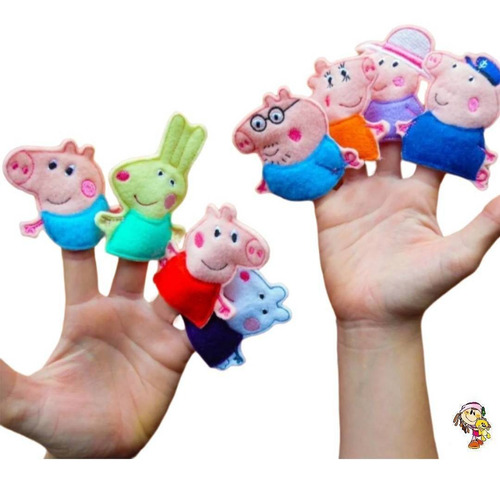 Imagen 1 de 5 de Títeres De Dedo Peppa Pig Set X 8 Mama Papa Pig Jeorge