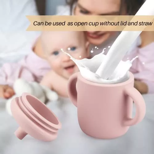 Mintlyfe Vasos de silicona para bebés con tapas, taza de