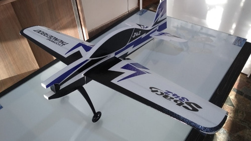 Aeromodelo Elétrico Acrobático Sbach Isopor T5 Perfilado 95cm Horizon Com Linkagem Trem De Pouso Cor Azul