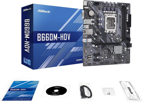 Placa-mãe Asrock B660m-hdv Intel Core Ddr4 Lga1700 preta
