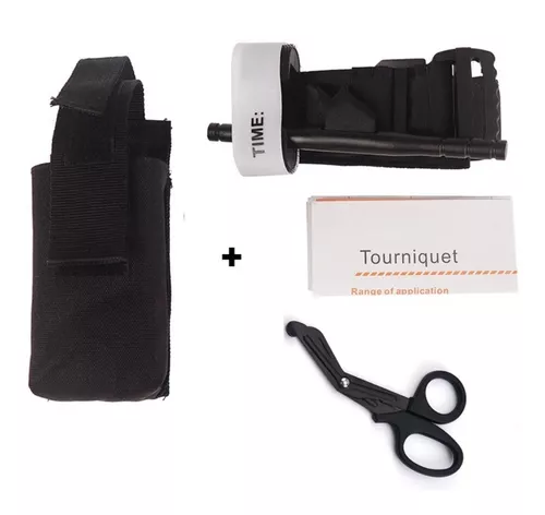 Kit torniquete CAT original + Tijeras trauma Piraña + Porta torniquete