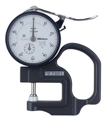 Medidor de espesor manual de 10 mm y 0,01 mm con reloj 7301