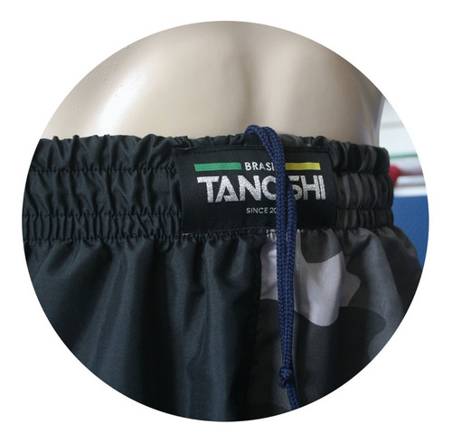 Imagem 6 de 7 de Shorts Muay-thai Camuflado Cinza Half Tanoshi
