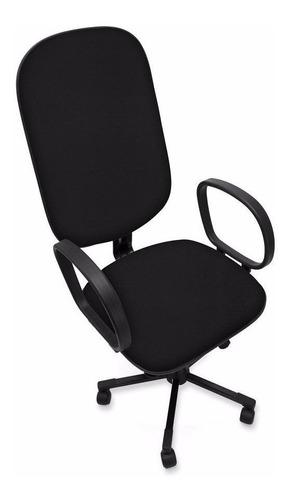 Cadeira de escritório Ecoflex EC-381-GIR ergonômica  preta com estofado de tecido