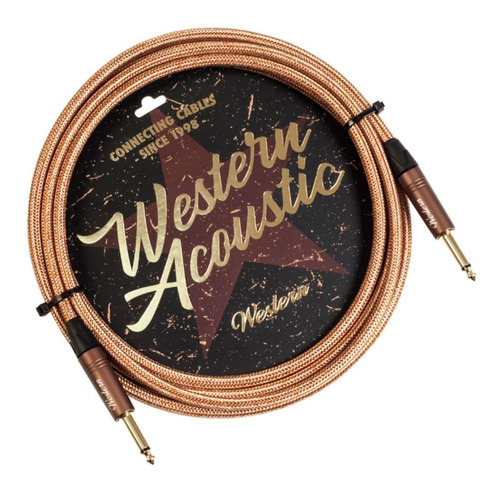 Cable Acustico 3 Metros Tela Western Plug Mono Vintage