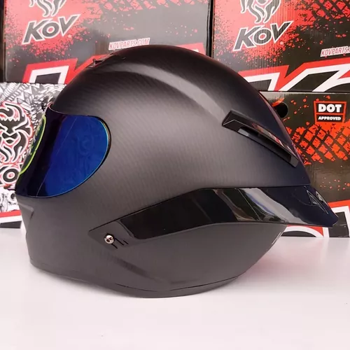 Casco Kov Kc1 Fibra Carbono Certificado Para Moto Motos.shop