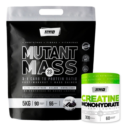 Mutant Mass N.o. 5 Kg + Creatine Monohydrate Ultra Micronized 300 Grs Star Nutrition