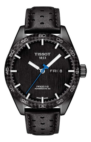 Reloj Tissot T1004303605102 Mens Es Prs516 Gts Pw80 Bk Ss Color De La Correa Negro Color Del Bisel Acero Inoxidable Color Del Fondo Negro