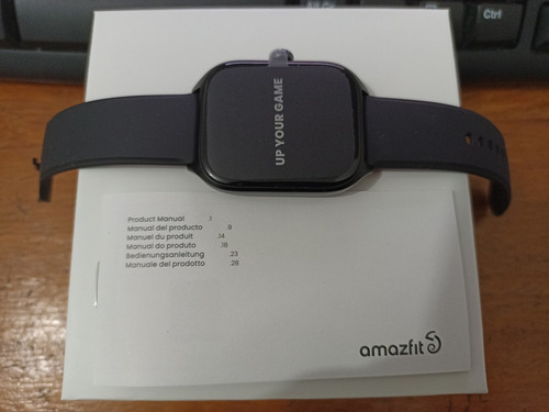 Smartwatch Amazfit Fashion GTS 4 1.75" caja infinite black, malla infinite black de fluoroelastómero A2168