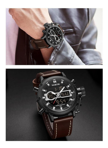 Relogio Masculino Esportivo Original Pulseira De Couro North