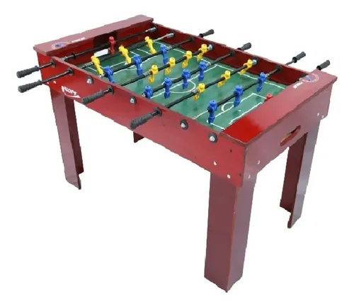 Mesa de Pebolim Klopf 1070 Mogno Varões Embutidos Madeira Maciça com Bolas  | Frete grátis