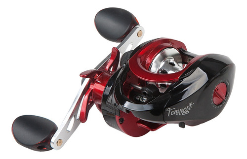 Equipo Pesca Waterdog Tempest Reel Huevito + Caña Señuelos Color Negro