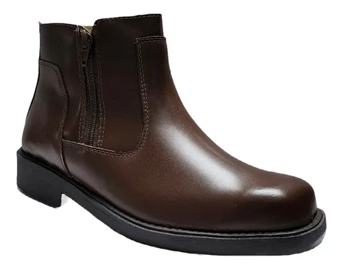 Bota de cuero para hombre doble cierre