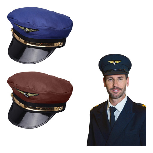 Gorro Sombrero Aviador Piloto Capitan Cotillon Disfraz X3