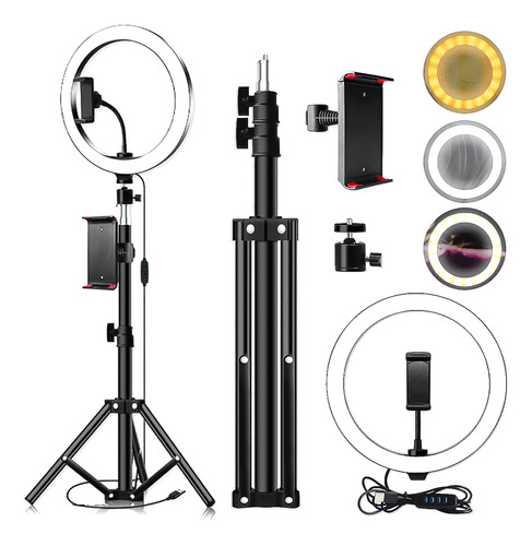 Kit De Aro De Luz Led C/atenuador 26 Cm Para Grabar Videos W