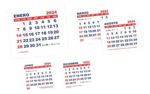 Calendario 2024 Imprimible Mignon Editable Powerpoint Y Pdf