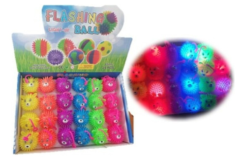 16 Pelotas Medianas  Rebota Luz Luminosa Neón Fiestas Colore