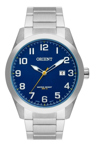 Relógio Orient Masculino Mbss1360 D2sx Prata Aço Fundo Azul