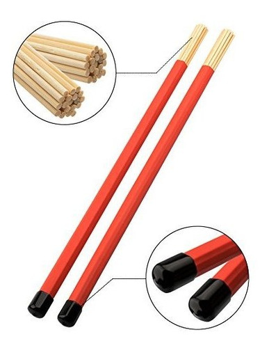 Drum Sticks 1 Pair 5a Maple Wood Retractable Wire Brushe
