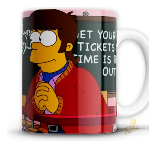 Taza Homero Y Marge Se Conocen En La Secundaria Ideal/regalo Blanco Homero Y Marge Se Conocen En La Secundaria
