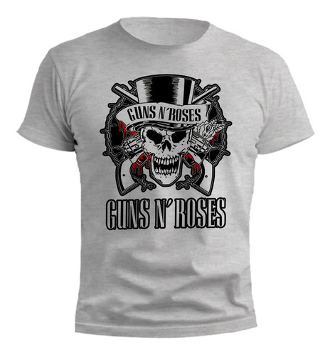 Remera Guns N Roses Afd Usy Diseños Gris Melange