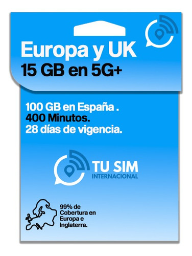 Sim Card Europa Y Uk 15gb Datos Llamadas Apps