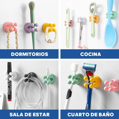 6 Soportes De Silicona Para Ganchos De Cepillos De Dientes