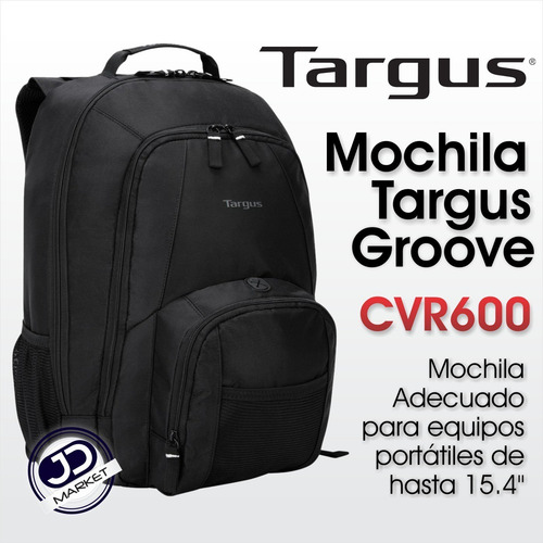 Imagen 2 de 7 de Morral Targus Groove Backpack Cvr600, Laptop Hasta 15.4''