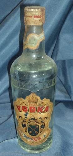 Antigua Botella Vodka Bols Llena Sin Abrir 27 Cm G5