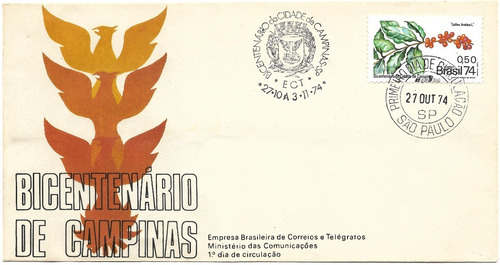 Imagem 1 de 1 de Fdc Com Cbc 1º Dia Selo 863 Bicentenário De Campinas