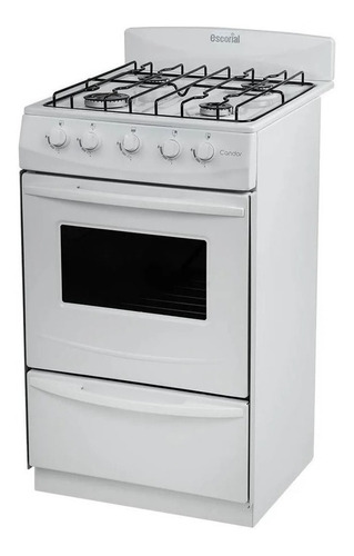 Imagen 2 de 4 de Cocina Escorial Candor gas envasado 4 hornallas blanca puerta con visor