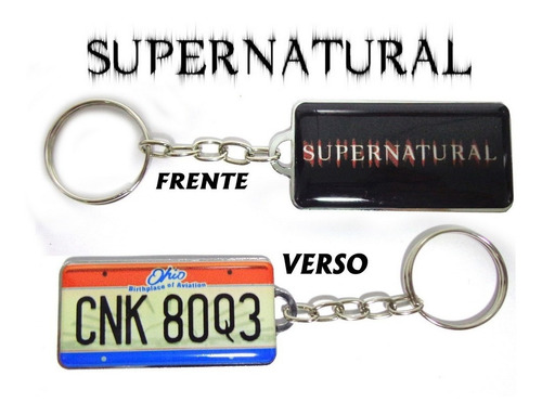 Chaveiro Placa Ohio Supernatural 2 Impala 1967 Dean Sam