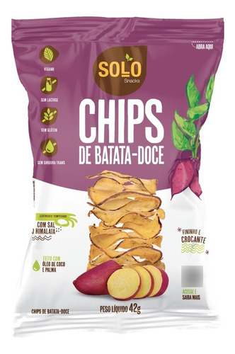 Chips De Batata Doce Solo Snacks 42g