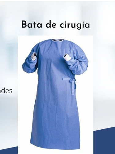 Bata De Cirugía Con Puño Blanco Medico Odontología 5unidades