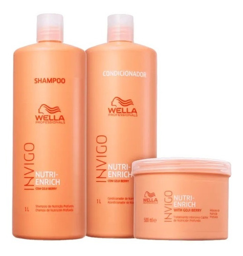 Kit Shampoo Condicionador E Mask Litro Enrich Wella Original