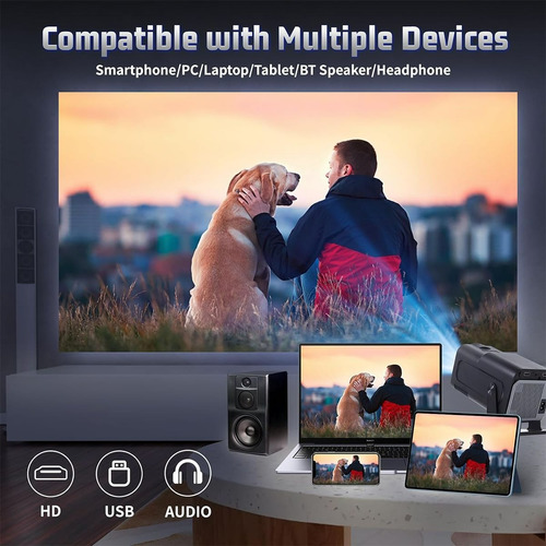 Projetor B-Max Hy320 Wifi Hd 200 Ansi Android Smart Tv cor preto