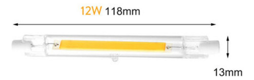 Bombilla Cob De Tubo De Vidrio J118 Led R7s De 118 Mm 100 W