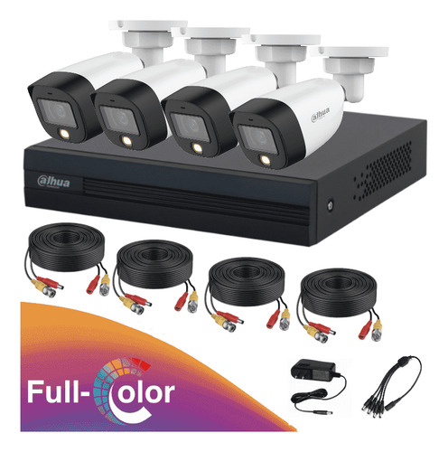 Kit 4 Cámaras Fullcolor 2 Mp Con Ia/ Ip67 20 Mts Iluminación