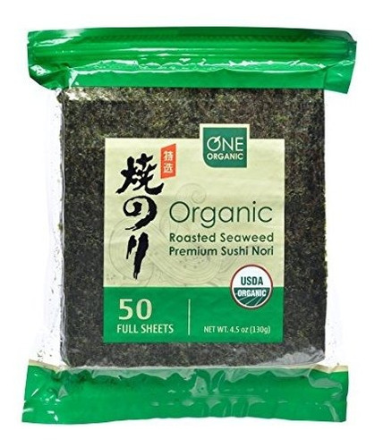 One Organic Sushi Nori Premium Asado Algas Orgánicas (50