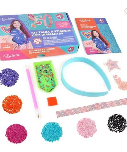 Kit Tiara E Stickers Com Diamantes Luluca Estrela