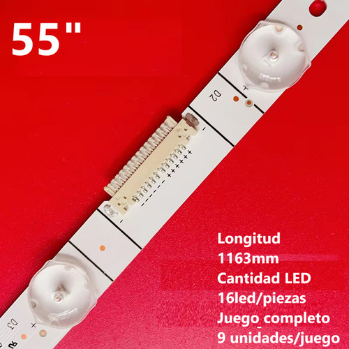 Dt 9 Tiras De 16 Leds Compatible Con 55h9g 55u8g