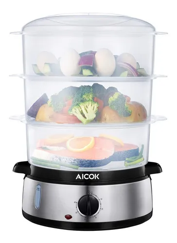 Vaporera Eléctrica Aicok 3 Niveles - Ve4401 Color Gris Frecuencia 110v