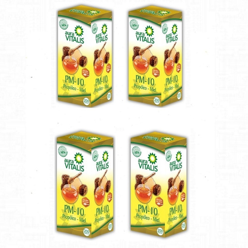 Pack 4 Frasco Jarabe En Miel Pm-10 200 Grs C/u Propoleo Miel